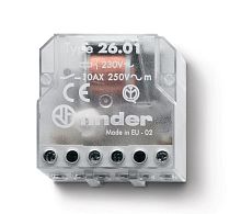 Реле шаговое электромеханич. 1NO 10А 2 состояния AgNi 230В AC монтаж в коробке IP20 | Код. 260182300000 | Finder